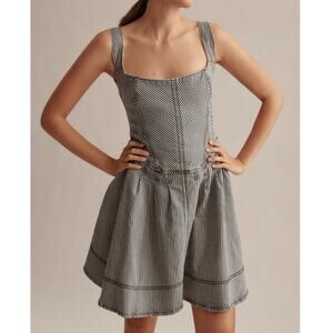 Pilcro Anthropologie Denim Square Neck Apron Dress Medium